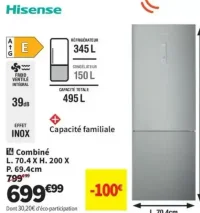 Réfrigérateur combiné Hisense RB645N4BCE