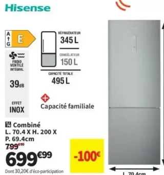 Réfrigérateur combiné Hisense RB645N4BCE