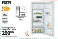 FAR RIE4122181/23E-HO Réfrigérateur intégrable 1 porte