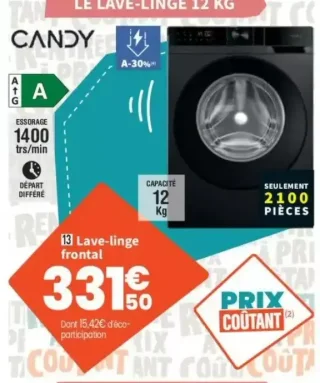 Lave-linge frontal Candy GD 412BL10BC-S