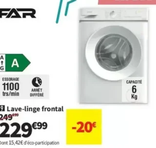 Lave-linge frontal FAR LF61126AW G