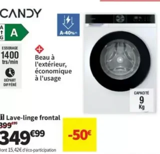 Lave-linge frontal Candy GD 49B10C-S