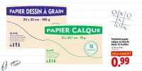 Pochette papier calque ou dessin blanc 12 feuilles