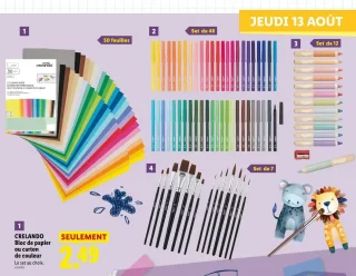 CRELANDO Bloc de papier ou carton de couleur
