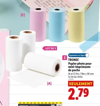Papier photo pour mini-imprimante de poche TRONIC