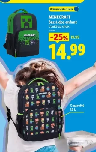 MINECRAFT Sac à dos enfant