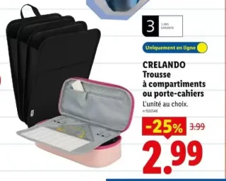 CRELANDO Trousse à compartiments ou porte-cahiers