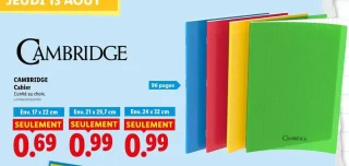CAMBRIDGE Cahier 96 pages