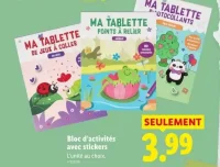 Bloc d'activités avec stickers Ma tablette