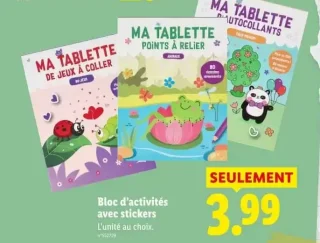 Bloc d'activités avec stickers Ma tablette