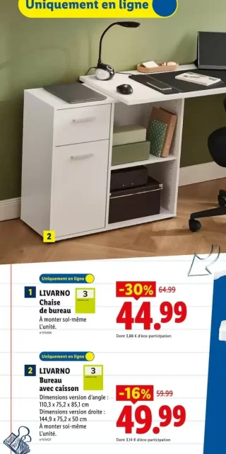 LIVARNO Bureau avec caisson