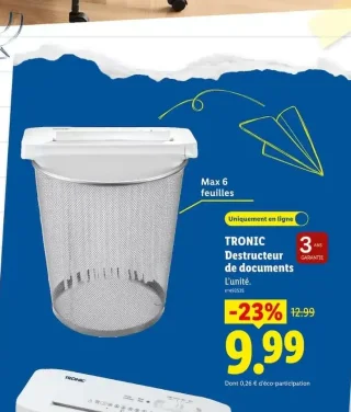 TRONIC Destructeur de documents
