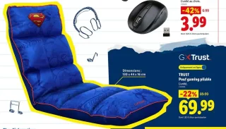 TRUST Pouf gaming pliable