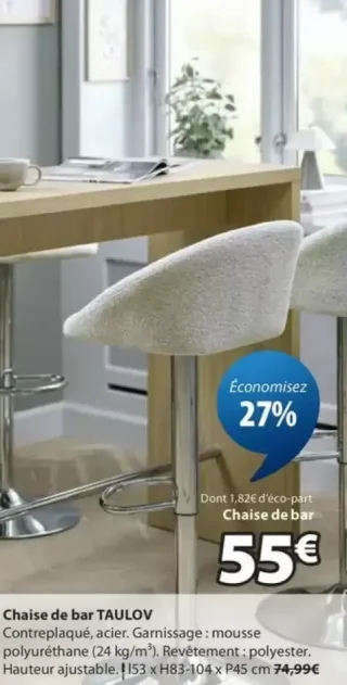 Chaise de bar TAULOV