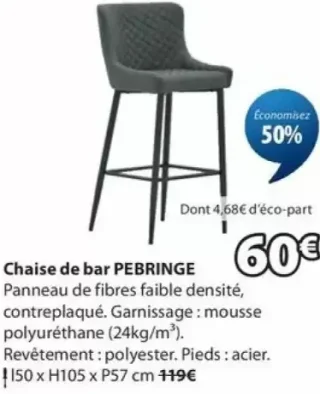 Chaise de bar PEBRINGE