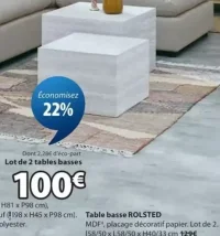 Lot de 2 tables basses ROLSTED