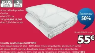 Couette synthétique GLOPTIND