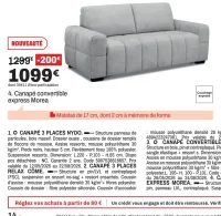 Canapé convertible express Morea