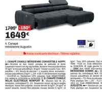 Canapé méridienne Augustin