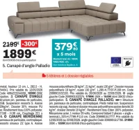 Canapé d'angle Palladio