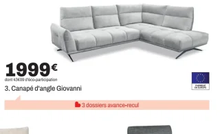 Canapé d'angle Giovanni