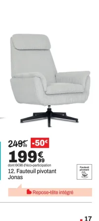 Fauteuil pivotant Jonas