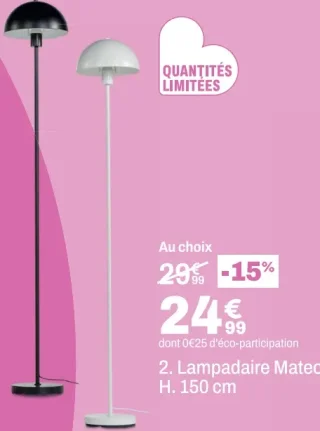 Lampadaire Mateo H. 150 cm