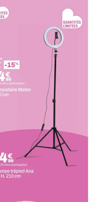 Lampe trépied Ana LED H. 210 cm