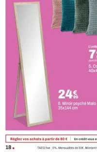 Miroir psyché Malo 35x144 cm