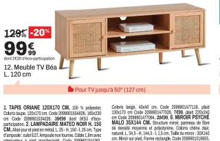 Meuble TV Béa L. 120 cm