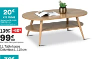 Table basse Columbus L. 110 cm