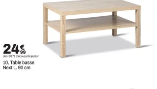 Table basse Next L. 90 cm