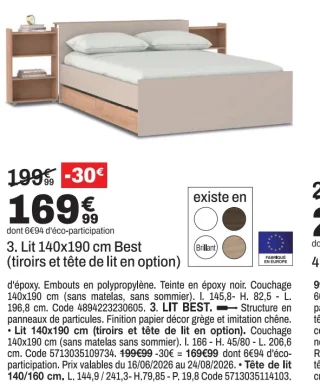 Lit 140x190 cm Best