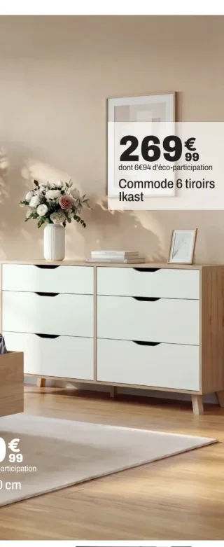 Commode 6 tiroirs Ikast