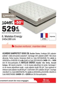 Matelas Energy Dreamea 140x190 cm