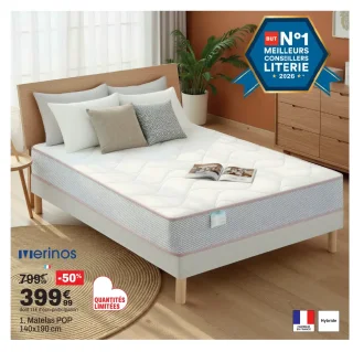 Matelas POP Merinos 140x190 cm