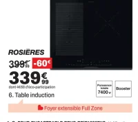 Table induction ROSIERES RIF63DCS