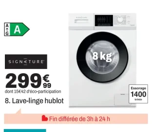 Lave-linge hublot SIGNATURE SLF8407-ANE