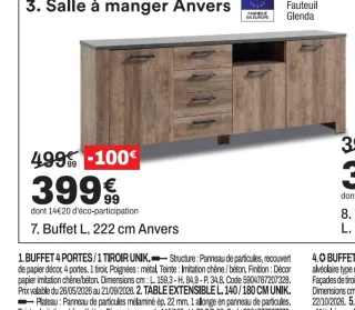 Buffet L. 222 cm Anvers