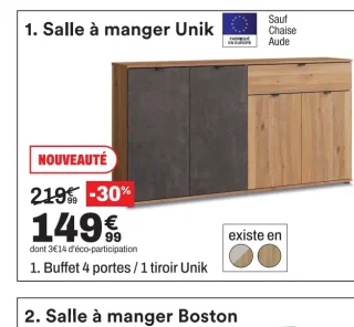 Buffet 4 portes / 1 tiroir Unik