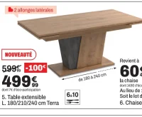 Table extensible L. 180/210/240 cm Terra