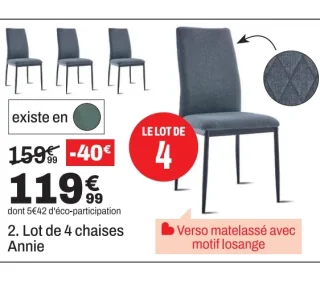 Lot de 4 chaises Annie