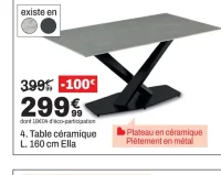 Table céramique L. 160 cm Ella