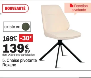 Chaise pivotante Roxane