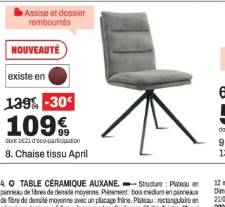 Chaise tissu April