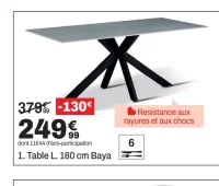 Table L. 180 cm Baya