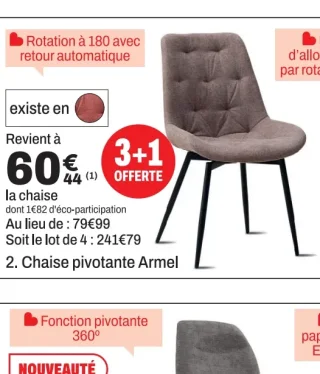 Chaise pivotante Armel