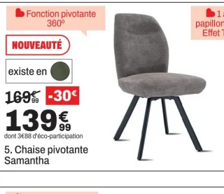 Chaise pivotante Samantha