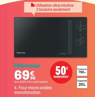 Four micro-ondes monofonction Hisense H20MOBP1H