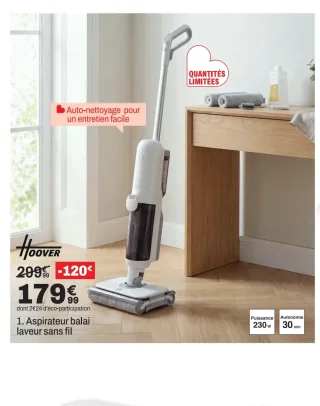 Hoover Aspirateur balai laveur sans fil